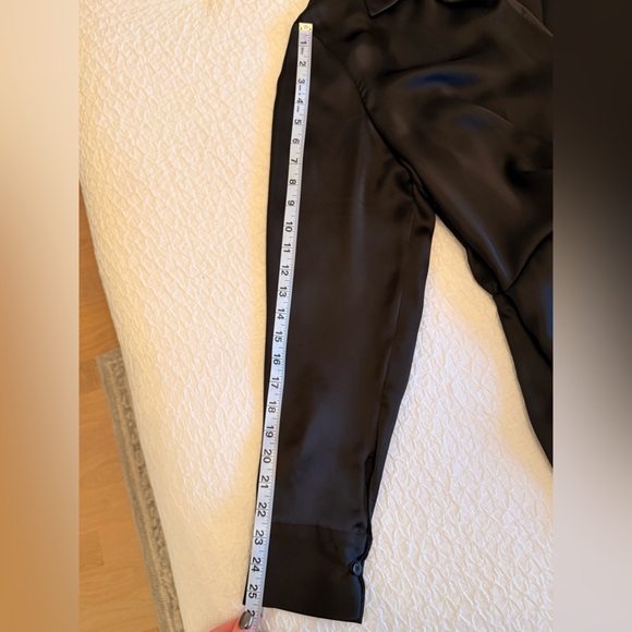 ZARA Black Satin Draped Wrap Mini Dress — Size XL - Picture 8 of 11